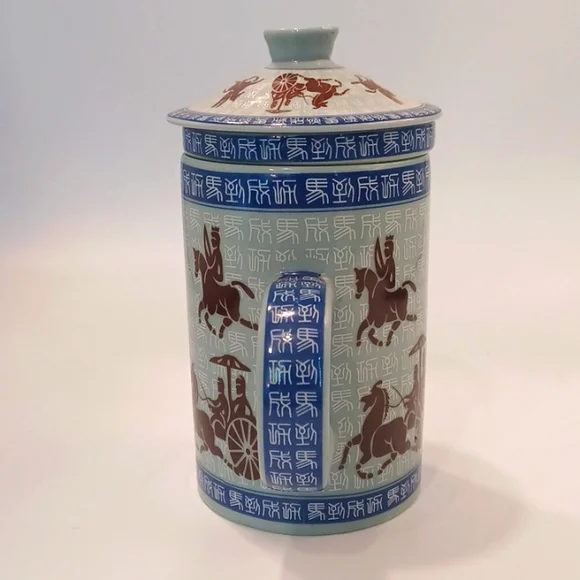 Vintage Asian Chariots Tea Infuser Mug Set - Picture 6 of 11